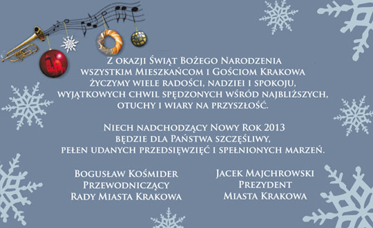 Życzenia Prezydenta Miasta Miasta Krakowa AD 