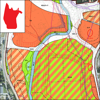 Rysunek planu w przeglądarce opracowań kartograficznych