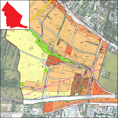Rysunek planu w przeglądarce opracowań kartograficznych