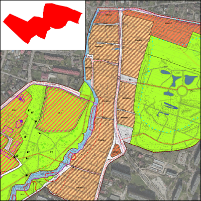 Rysunek planu w przeglądarce opracowań kartograficznych