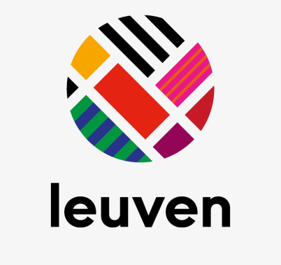 Logotyp Miasta Leuven - wielobarwne elementy geometryczne w obrebie koła 