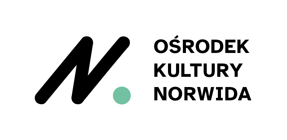 Logo z dużą literą N, zieloną kropką i tekstem Ośrodek Kultury Norwida