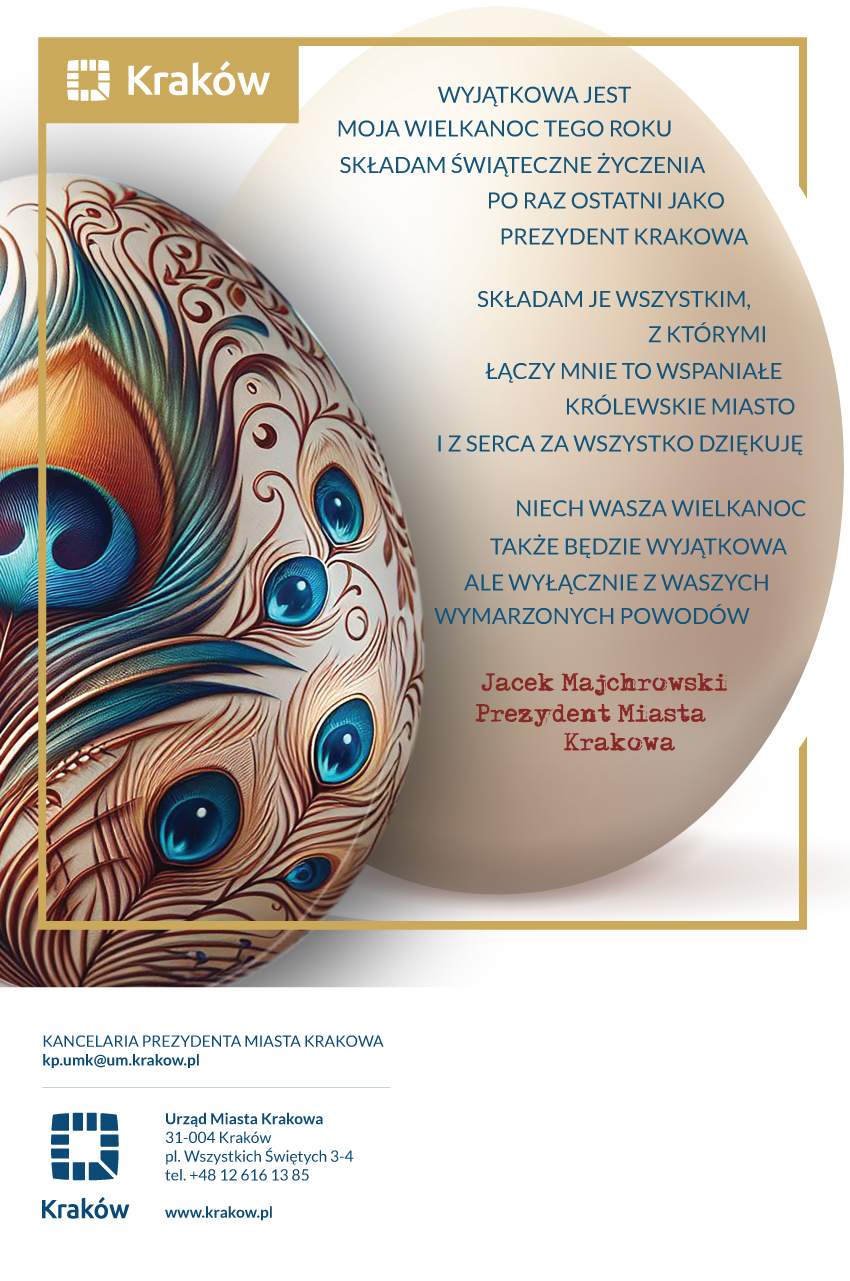 Życzenia Wielkanocne Prezydenta Miasta Krakowa w 2024 r. 