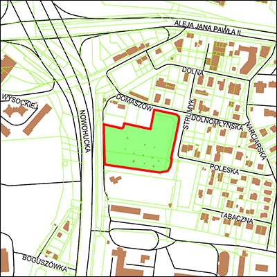 Grafika przedstawiająca obszar i granice planu