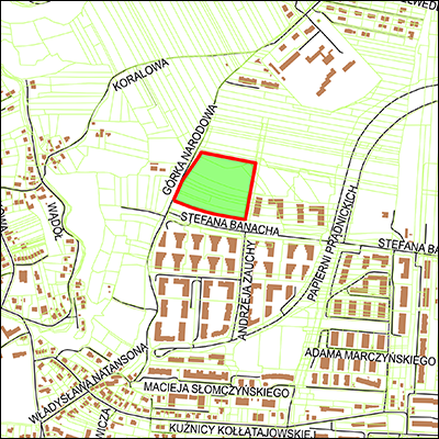 Grafika przedstawiająca obszar i granice planu