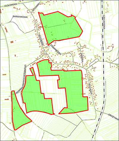 Grafika przedstawiająca obszar i granice planu