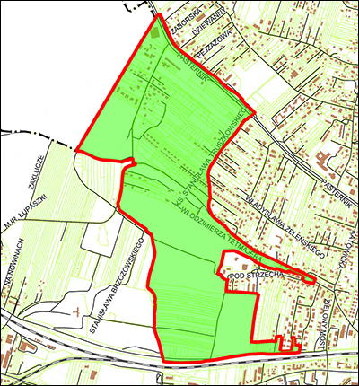 Grafika przedstawiająca granice planu