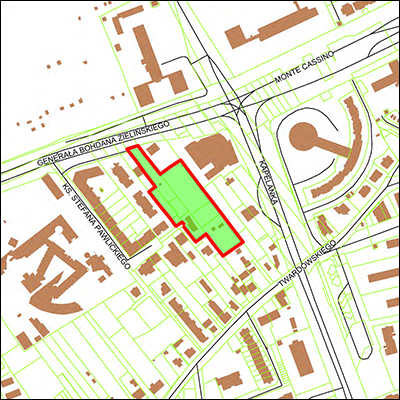 Grafika przedstawiająca obszar i granice planu