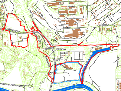 Grafika przedstawiająca granice planu