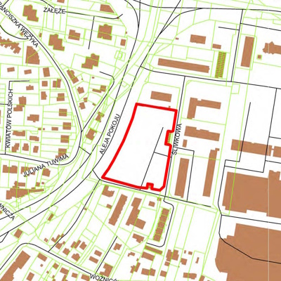 Grafika przedstawiająca obszar i granice planu