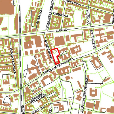 Grafika przedstawiająca obszar i granice planu