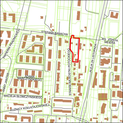 Grafika przedstawiająca obszar i granice planu