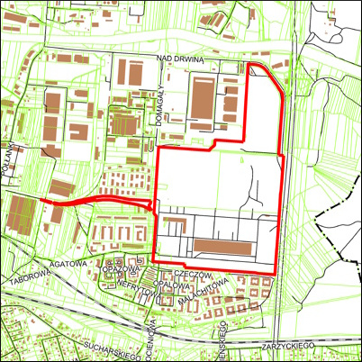 Grafika przedstawiająca obszar i granice planu