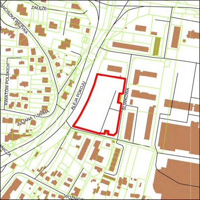 Grafika przedstawiająca obszar i granice planu