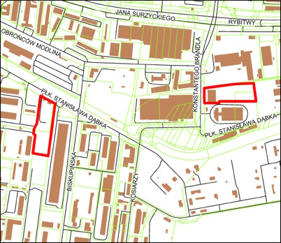 Grafika przedstawiająca obszar i granice planu