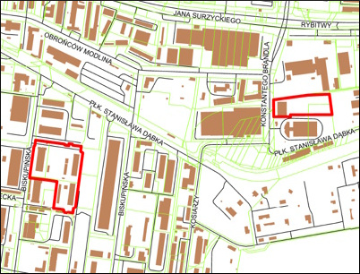 Grafika przedstawiająca obszar i granice planu