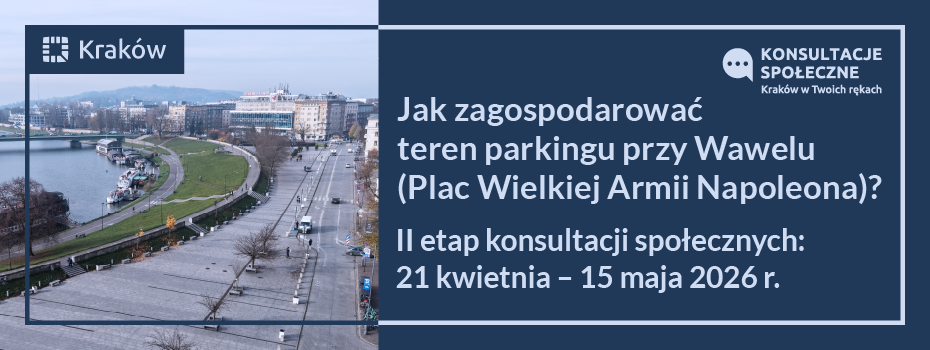 Jak zagospodarować teren parkingu przy Wawelu (plac Wielkiej Armii Napoleona)? II etap konsultacji społecznych