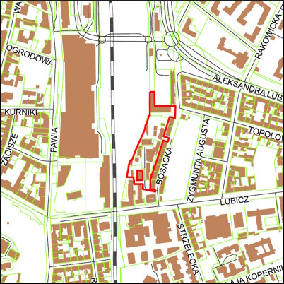 Grafika przedstawiająca obszar i granice planu
